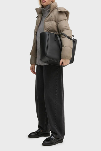 Calvin Klein Regular Fit Su İtici Çıkarılabilir Kapüşonlu Kısa Şişme J20J223571PAV Bayan Mont J20J223571 PAV HAKİ - 9