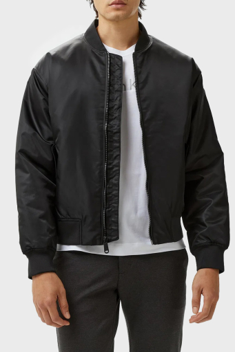 Calvin Klein Regular Fit Suya ve Rüzgara Dayanıklı Kolej Yaka Bomber 00040EM524UB1 Erkek Ceket 00040EM524 UB1 SİYAH - 1