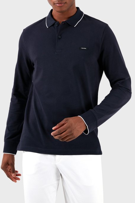 Calvin Klein Regular Fit Uzun Kollu K10K112753CHW Erkek Polo Yaka T Shirt K10K112753 CHW LACİVERT - 5