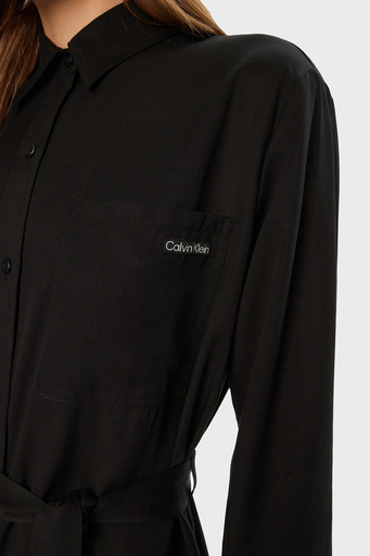 Calvin Klein Regular Fit Uzun Kollu Logolu Kısa J20J224819BEH Bayan Elbise J20J224819 BEH SİYAH - 4
