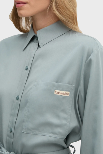 Calvin Klein Regular Fit Uzun Kollu Logolu Kısa J20J224819PC2 Bayan Elbise J20J224819 PC2 AÇIK MAVİ - 4