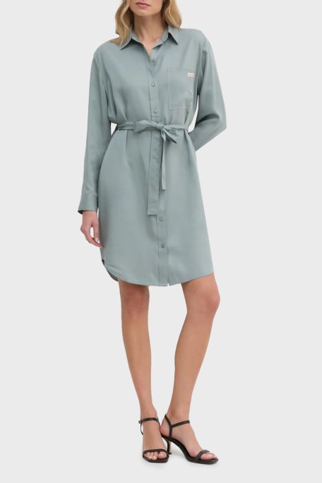 Calvin Klein Regular Fit Uzun Kollu Logolu Kısa J20J224819PC2 Bayan Elbise J20J224819 PC2 AÇIK MAVİ - 2