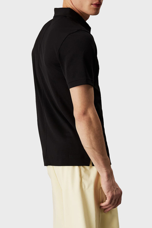 Calvin Klein - Calvin Klein Regular Fit Yarım Fermuarlı Polo Yaka LVGMS5K170UB1 Erkek T Shirt LVGMS5K170 UB1 SİYAH (1)