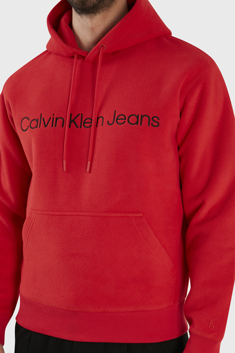 Calvin Klein Relaxed Fit Pamuklu Kapüşonlu J30J322193XL6 Erkek Sweat J30J322193 XL6 KIRMIZI - 4