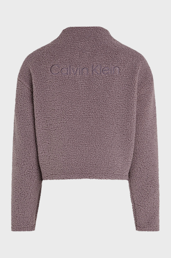 Calvin Klein Relaxed Fit Yarım Fermuarlı Sıfır Yaka Crop Sherpa 00GWF4W307PFK Bayan Ceket 00GWF4W307 PFK MÜRDÜM - 12