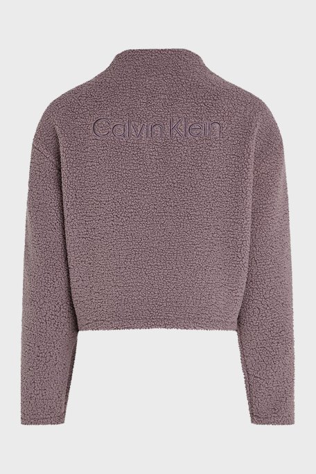 Calvin Klein Relaxed Fit Yarım Fermuarlı Sıfır Yaka Crop Sherpa 00GWF4W307PFK Bayan Ceket 00GWF4W307 PFK MÜRDÜM - 6