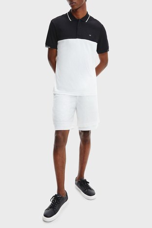 Calvin Klein - Calvin Klein Renk Bloklu Regular Fit Pamuklu T Shirt Erkek Polo K10K108730 0XQ SİYAH-BEYAZ (1)