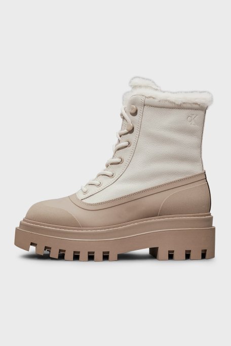 Calvin Klein Renk Bloklu Tırtıklı Platform Taban YW0YW015570HG Bayan Bot YW0YW01557 0HG BEJ - 2