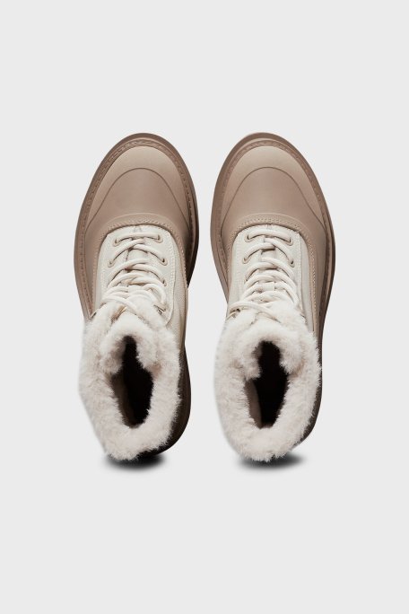 Calvin Klein Renk Bloklu Tırtıklı Platform Taban YW0YW015570HG Bayan Bot YW0YW01557 0HG BEJ - 5