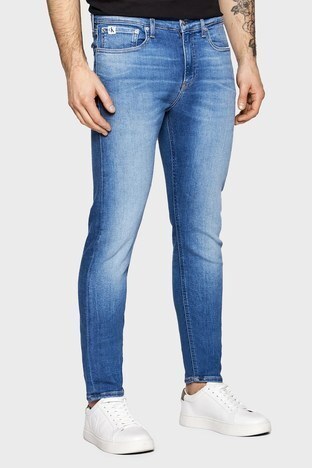 Calvin Klein - Calvin Klein Skinny Fit Düşük Bel Dar Paça Pamuklu Jeans Erkek Kot Pantolon J30J320463 1A4 LACİVERT