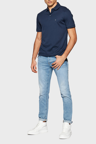 Calvin Klein - Calvin Klein Slim Fit % 100 Pamuk Düğmeli T Shirt Erkek Polo K10K107090 DW4 LACİVERT (1)