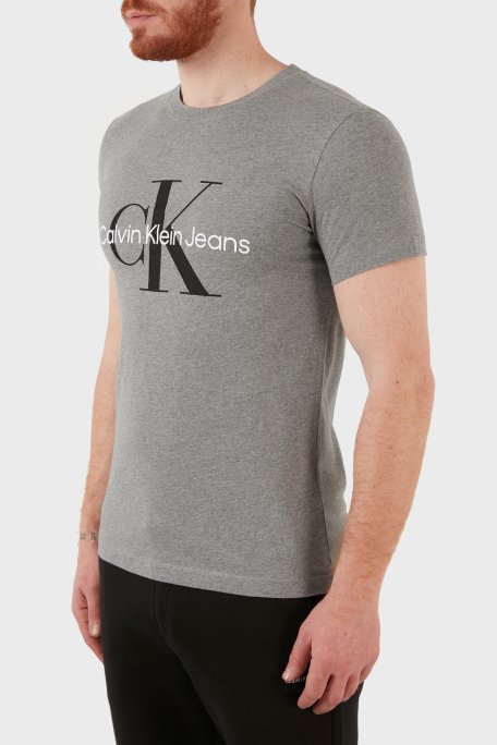 Calvin Klein Slim Fit Bisiklet Yaka % 100 Pamuk Erkek T Shirt J30J320935 P2D GRİ - 3