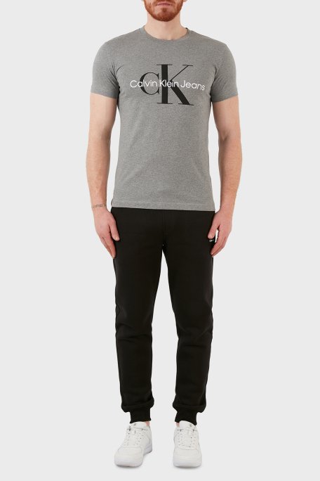 Calvin Klein Slim Fit Bisiklet Yaka % 100 Pamuk Erkek T Shirt J30J320935 P2D GRİ - 4