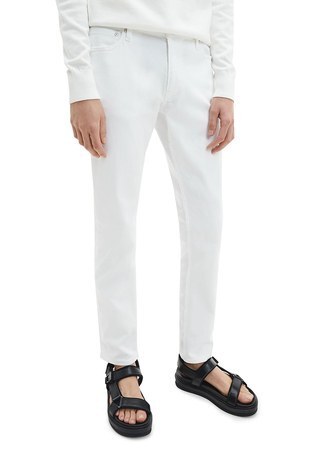 Calvin Klein - Calvin Klein Slim Fit Pamuklu Jeans Erkek Kot Pantolon K10K107198 0K4 BEYAZ (1)