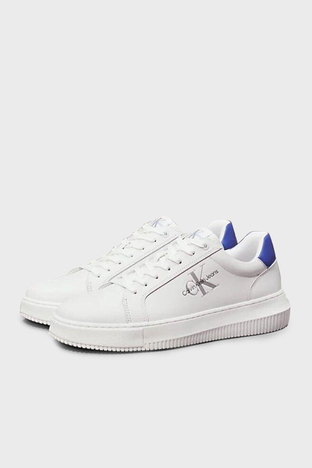 Calvin Klein - Calvin Klein Sneaker YM0YM0068101S Erkek Ayakkabı YM0YM00681 01S BEYAZ-MAVİ (1)