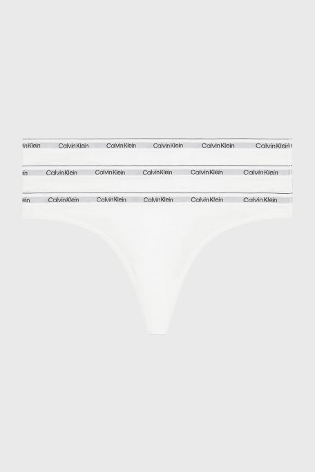 Calvin Klein Streç Pamuklu 3 Pack Tanga 000QD5209E100 Bayan Külot 000QD5209E 100 BEYAZ - 1