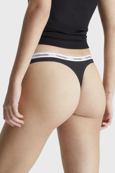 Calvin Klein Streç Pamuklu 3 Pack Tanga 000QD5209EUB1 Bayan Külot 000QD5209E UB1 SİYAH - 5