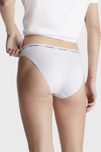 Calvin Klein Streç Pamuklu Düşük Bel 3 Pack 000QD5207EMPI Bayan Külot 000QD5207E MPI SİYAH-BEYAZ-GRİ - 2