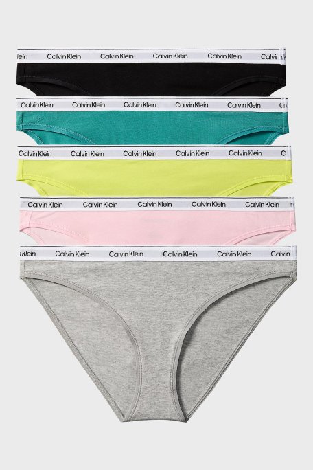 Calvin Klein Streç Pamuklu Düşük Bel Logolu 5 Pack 000QD5208EWAD Bayan Külot 000QD5208E WAD ÇOK RENKLİ - 1