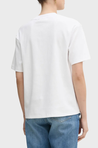 Calvin Klein Streç Pamuklu Oversize Fit Bisiklet Yaka J20J225247 YAA Bayan T Shirt J20J225247 YAA BEYAZ - 3