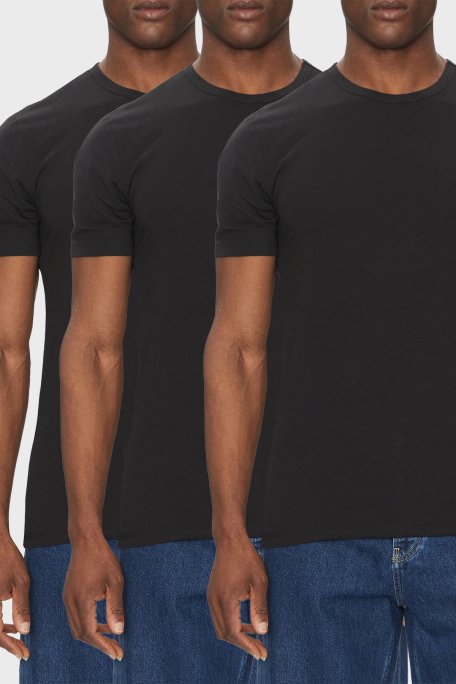 Calvin Klein Streç Pamuklu Regular Fit Bisiklet Yaka 3 Pack LV00NB4185UB1 Erkek T Shirt LV00NB4185 UB1 SİYAH - 1