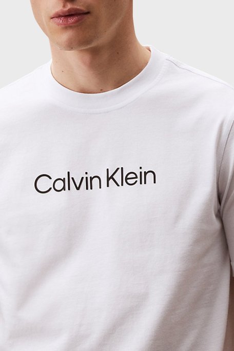 Calvin Klein Streç Pamuklu Regular Fit Bisiklet Yaka LVGMS5K182100 Erkek T Shirt LVGMS5K182 100 BEYAZ - 4