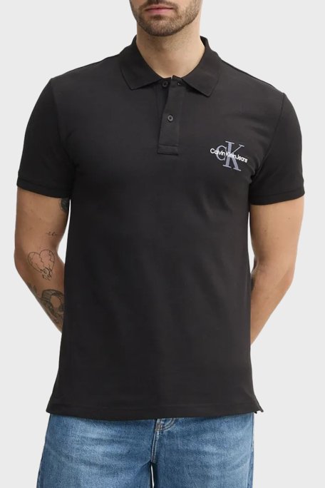 Calvin Klein Streç Pamuklu Regular Fit Düğmeli J30J3256640GM Erkek Polo Yaka T Shirt J30J325664 0GM SİYAH - 1