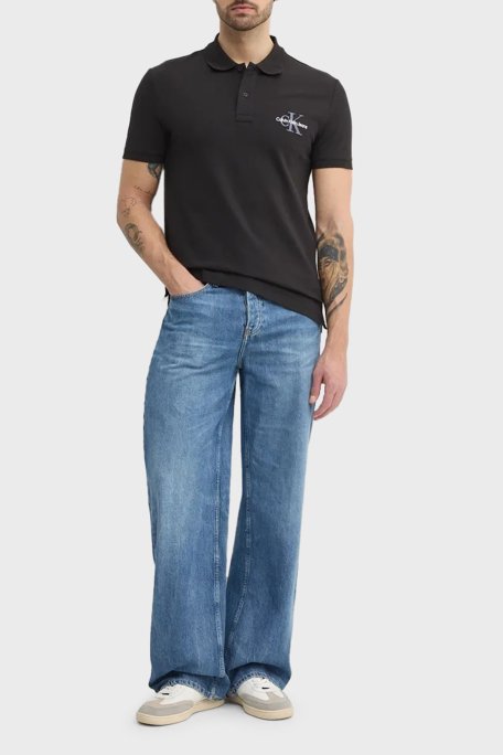 Calvin Klein Streç Pamuklu Regular Fit Düğmeli J30J3256640GM Erkek Polo Yaka T Shirt J30J325664 0GM SİYAH - 2