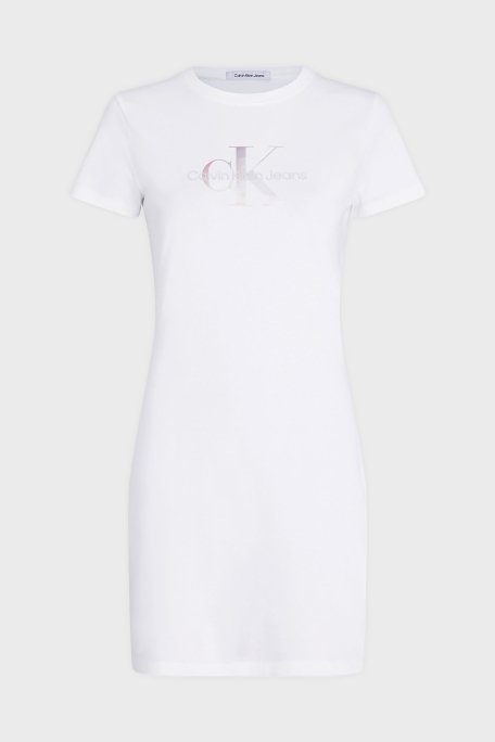 Calvin Klein Streç Pamuklu Regular Fit Mini J20J223056YAF Bayan Elbise J20J223056 YAF BEYAZ - 4