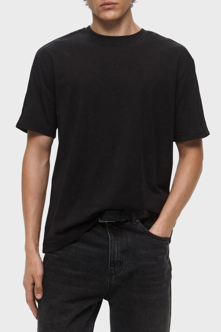 Calvin Klein Streç Pamuklu Relaxed Fit Bisiklet Yaka LVGMS5K177UB1 Erkek T Shirt LVGMS5K177 UB1 SİYAH - 1