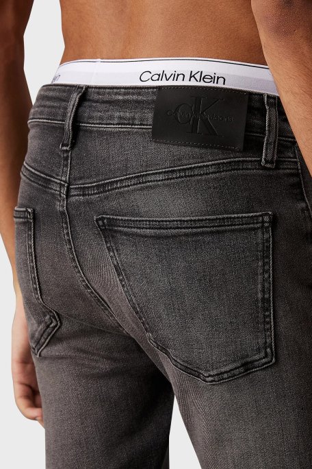 Calvin Klein Streç Pamuklu Skinny Fit Düşük Bel Dar Paça Jeans J30J3271501BY Erkek Kot Pantolon J30J327150 1BY SİYAH - 5