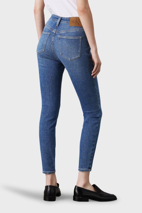 Calvin Klein Streç Pamuklu Skinny Fit Yüksek Bel Süper Dar Paça Jeans J20J2245221A4 Bayan Kot Pantolon J20J224522 1A4 MAVİ - 3