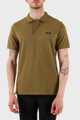 Calvin Klein Streç Pamuklu Slim Fit Düğmeli K10K111196LHT Erkek Polo Yaka T Shirt K10K111196 LHT HAKİ - 1