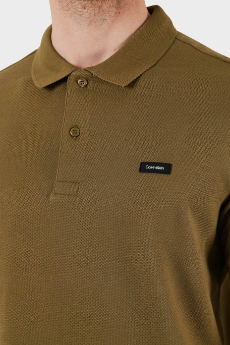 Calvin Klein Streç Pamuklu Slim Fit Düğmeli K10K111196LHT Erkek Polo Yaka T Shirt K10K111196 LHT HAKİ - 10