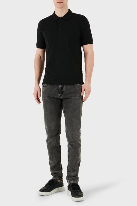 Calvin Klein Streç Pamuklu Slim Fit Düğmeli K10K114484BEH Erkek Polo Yaka T Shirt K10K114484 BEH SİYAH - 4