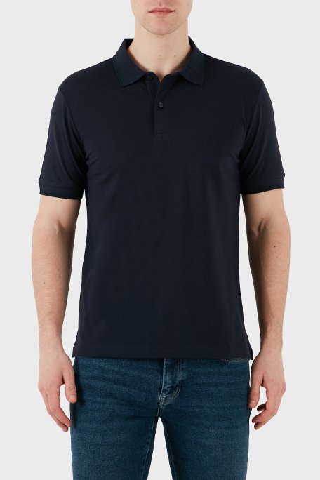 Calvin Klein Streç Pamuklu Slim Fit Düğmeli K10K114484CEF Erkek Polo Yaka T Shirt K10K114484 CEF LACİVERT - 1
