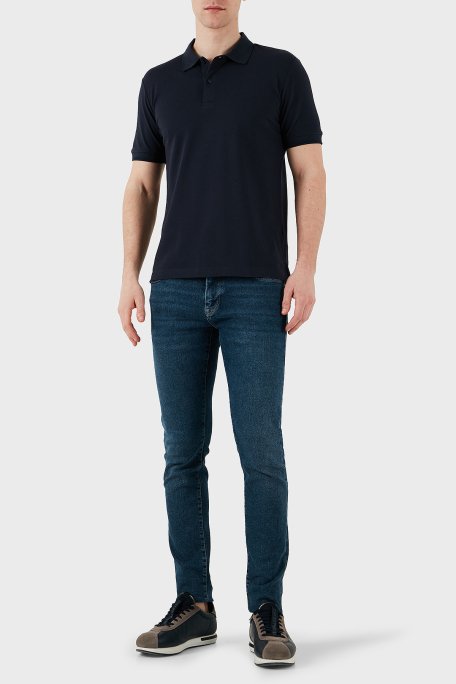 Calvin Klein Streç Pamuklu Slim Fit Düğmeli K10K114484CEF Erkek Polo Yaka T Shirt K10K114484 CEF LACİVERT - 4
