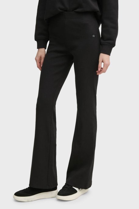 Calvin Klein Streç Pamuklu Slim Fit Yüksek Bel İspanyol Paça J20J224842BEH Bayan Pantolon J20J224842 BEH SİYAH - 1