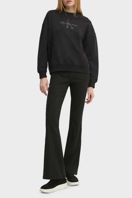 Calvin Klein Streç Pamuklu Slim Fit Yüksek Bel İspanyol Paça J20J224842BEH Bayan Pantolon J20J224842 BEH SİYAH - 2