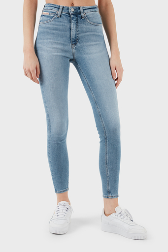 Calvin Klein Streç Pamuklu Slim Fit Yüksek Bel Süper Dar Paça Jeans J20J2244861AA Bayan Kot Pantolon J20J224486 1AA AÇIK MAVİ - 3