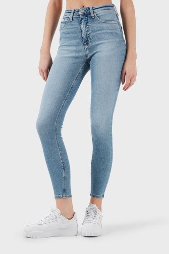 Calvin Klein Streç Pamuklu Slim Fit Yüksek Bel Süper Dar Paça Jeans J20J2244861AA Bayan Kot Pantolon J20J224486 1AA AÇIK MAVİ - 4