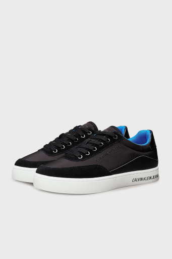 Calvin Klein Süet Detaylı Logolu Sneaker YM0YM006690GP Erkek Ayakkabı YM0YM00669 0GP SİYAH-MAVİ - 4