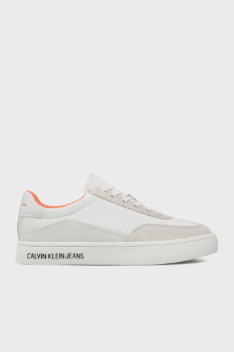 Calvin Klein Süet Detaylı Logolu Sneaker YM0YM006690LD Erkek Ayakkabı YM0YM00669 0LD Beyaz-Krem - 1