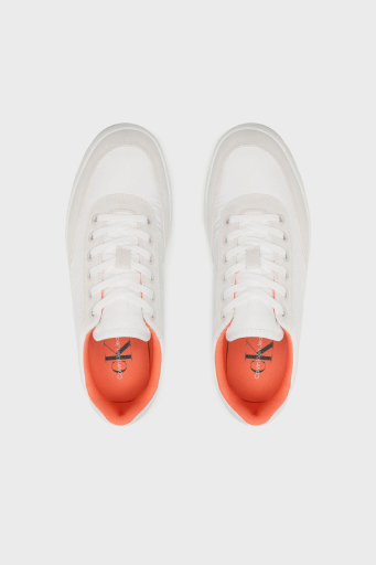 Calvin Klein Süet Detaylı Logolu Sneaker YM0YM006690LD Erkek Ayakkabı YM0YM00669 0LD Beyaz-Krem - 3
