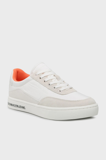 Calvin Klein Süet Detaylı Logolu Sneaker YM0YM006690LD Erkek Ayakkabı YM0YM00669 0LD Beyaz-Krem - 4