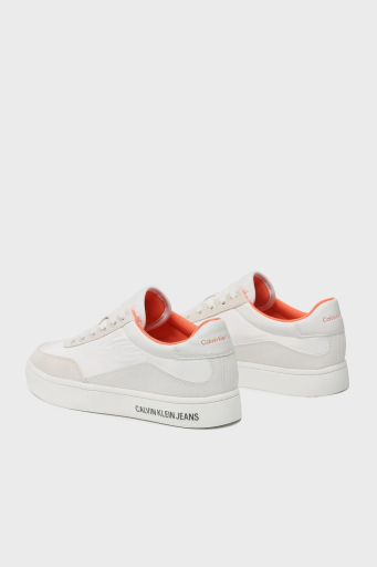 Calvin Klein Süet Detaylı Logolu Sneaker YM0YM006690LD Erkek Ayakkabı YM0YM00669 0LD Beyaz-Krem - 5