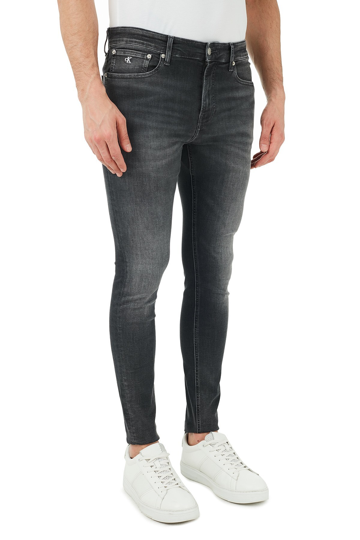 Calvin Klein Süper Skinny Pamuklu Jeans Erkek Kot Pantolon J30J317206 1BZ GRİ
