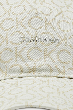 Calvin Klein - Calvin Klein Tamamı Logolu Bayan Şapka K60K610390 PC4 BEJ (1)