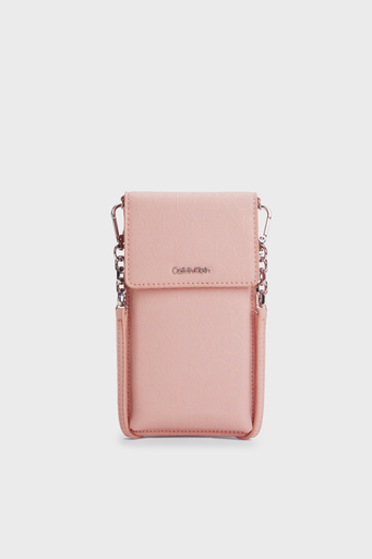 Calvin Klein Tamamı Logolu Çıkarılabilir Askılı Telefon K60K6106590J1 Bayan Çanta K60K610659 0J1 PUDRA - 1