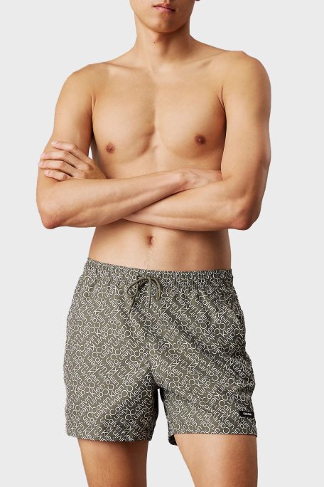 Calvin Klein Tamamı Logolu Regular Fit KM0KM011200IA Erkek Mayo Short KM0KM01120 0IA YEŞİL - 1